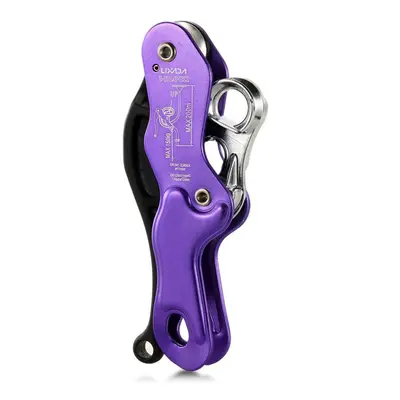 (Purple) Outdoor Stop Descender Self-braking Self Locking Carving Rock Climbing Caving Rescue Ra