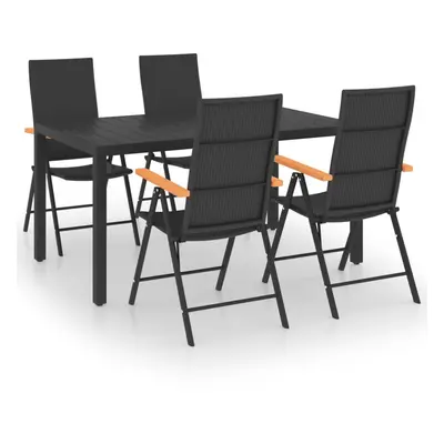 vidaXL Garden Dining Set Piece Black and Brown Chairs and Table Furniture