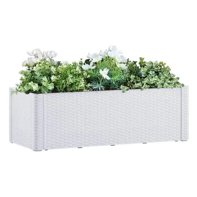 vidaXL Garden Raised Bed with Self Watering System White cm Flower Planter