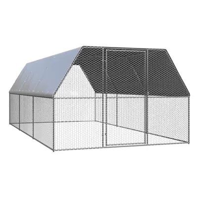 vidaXL Chicken Cage Chicken Run Cage Chicken Coop Hen House Galvanised Steel