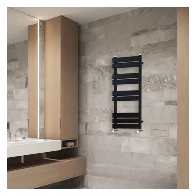 (1000x450mm) NRG Flat Panel Heated Towel Rail Bathroom Rad Radiator Black