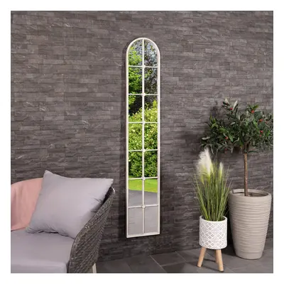 CHARLES BENTLEY San Marino Arch Mirror in White, Durable, Weather Resistant, Shatterproof, Wall 