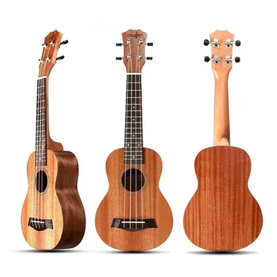 21 Inch Strings Frets Wood Color Mahogany Ukulele Musical Instrument With Guitar picks/Rope