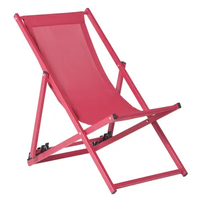 Folding Deck Chair Red LOCRI