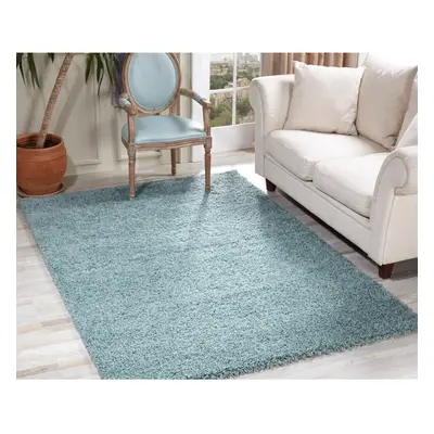 (Modern Duck Egg Blue Soft Small - Large Living Room Area Plain Fluffy Shaggy Rug) Modern Duck E