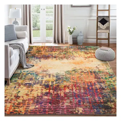 (160 x cm (5 ft in x ft in), Vibrant) Traditional Large Rugs Indoor Outdoor Rug Carpets & Mats