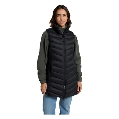 (16 UK, Jet Black) Animal Womens/Ladies Padded Longline Gilet