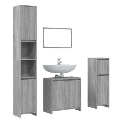 (grey sonoma) vidaXL Bathroom Furniture Set Piece Engineered Wood Organiser Multi Colours