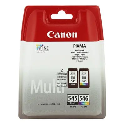 PG-545 + CL-546 BK/C/M/Y Genuine Ink Cartridge Plastic Multipack - PIXMA Printer Compatible