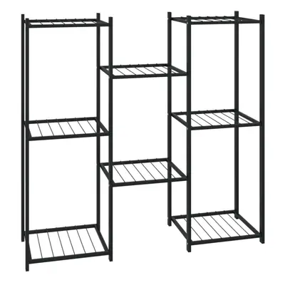 vidaXL Flower Stand 83x25x80 cm Black Iron Corner Plant Shelf Flower Rack