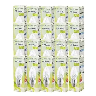 (20 Pack) 5w B22 LED Candle Light Bulb Warm White Dimmable by Lowenergie