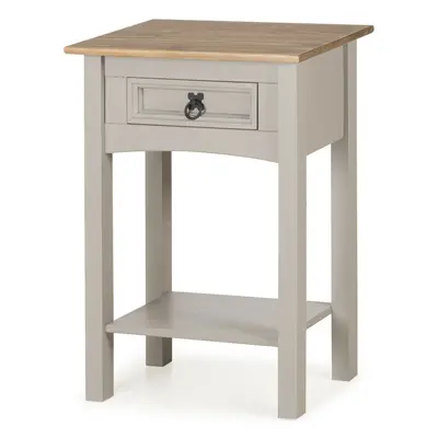 Corona Console Table Grey Wax Drawer Solid Pine Hall Furniture