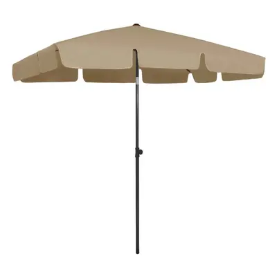 vidaXL Beach Umbrella Taupe Patio Oparasol Sun Shelter Sunshade Outdoor Canopy