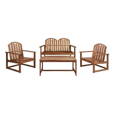 vidaXL Solid Acacia Wood Garden Sofa Set Piece Outdoor Chair Bench Table