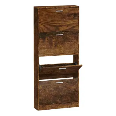 (Smoked oak, x x cm (W x D x H)) New Wood Shoe Cabinet 5Drawer Organiser Furniture Multi Colours