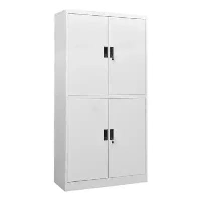 vidaXL Office Cabinet Light Grey Steel Locker Filing File Side Storage Cabinet