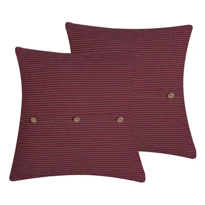 Set of Cushions Striped x cm Red CAMPANULA