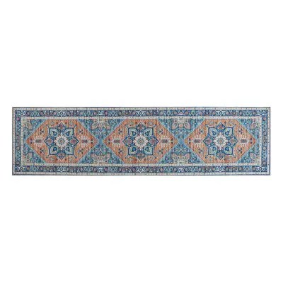 Runner Rug x cm Blue and Orange RITAPURAM