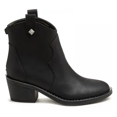 (6 (Adults')) Yolanda | Black | Ladies Cowgirl Ankle Boots