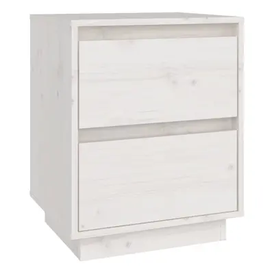 (white, 1) vidaXL 1/2x Solid Wood Pine Bedside Cabinet Storage Side Cabinet Multi Colours