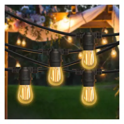 10M String Lights with E27 Holder, IP65, Connectable, Black