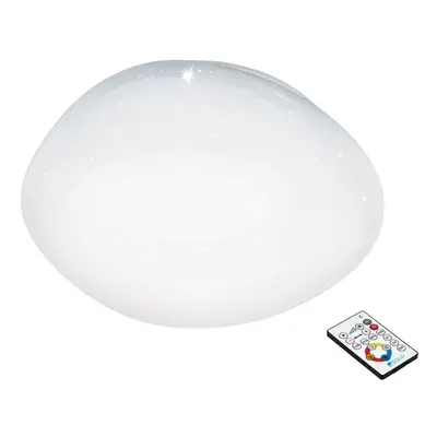 Wall Flush Ceiling Light White Shade White Plastic With Crystal Effect LED 34W