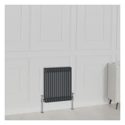 (600x605mm-2 Column, Anthracite) NRG Traditional Radiator Horizontal Vertical Cast Iron Style Do