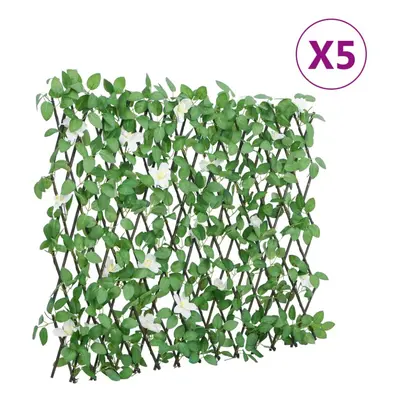 vidaXL Artificial Ivy Trellis Expandable Privacy Screen Green pcs 186x30 cm