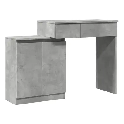 (concrete grey) vidaXL Dressing Table with LED Bedroom Cosmetic Table Vanity Desk Makeup Table