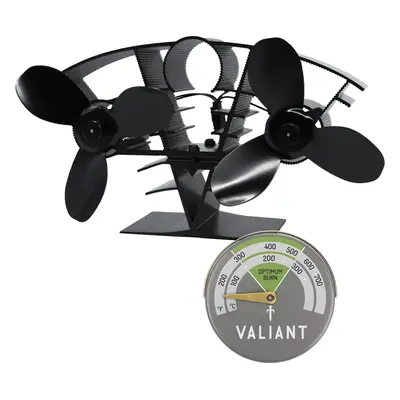 Valiant Whirlwind Stove Fan and Magnetic Stove Thermometer in Green