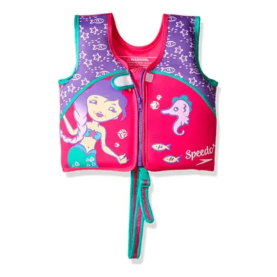 Speedo Unisex-Child Swim Flotation Classic Life Vest Begin to Swim UPF Purple Printed, Medium