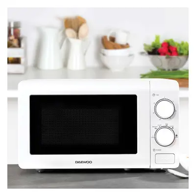 (White) Daewoo Microwave 800W Litre With Defrost Energy Efficient Cooking