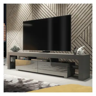 TV Unit 200cm Creative Furniture - Dark Grey Gloss Doors