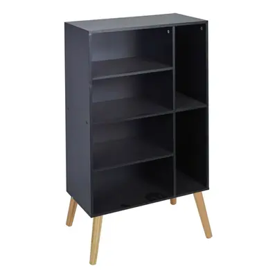 (Beech) Section Black Wooden Storage Bookcase Style Legs