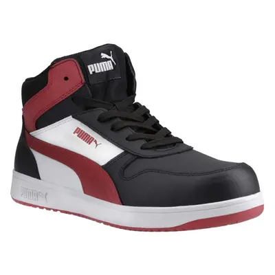 (8 UK, Black/Red) Puma Safety Mens Frontcourt Leather Shoes