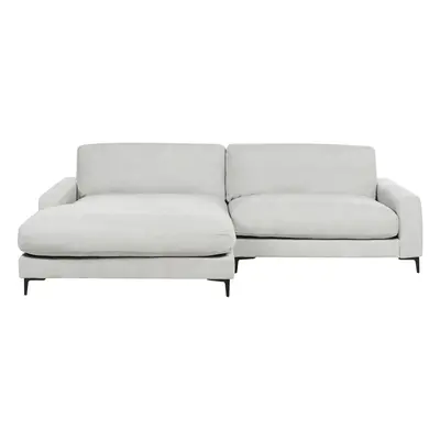 Right-Hand Corner Sofa MALOY Chenille Light Grey Right Hand