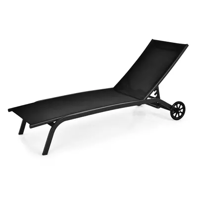 Adjustable Chaise Lounge, Patio Lounge Chair Outdoor Recliner Poolside