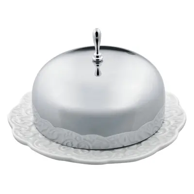 Alessi MW16, Dressed Butter Dish, Porcelain, White