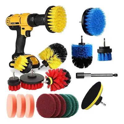 20pcs Drill Scrubber Cleaning Drill Brush Set Drill Brush Kit for Car Polishing Waxing Leather W