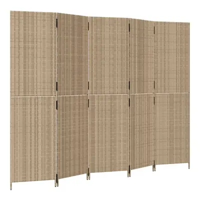 vidaXL Room Divider Panels Privacy Screen Balcony Screen Beige Poly Rattan