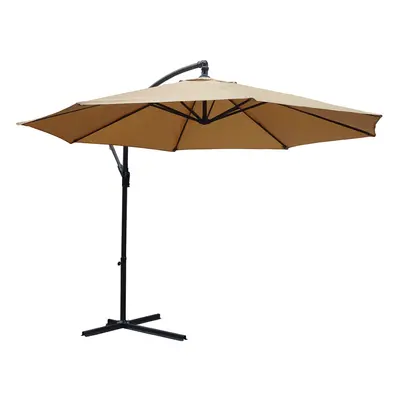 (Mocha) KCT 3.5m Large Garden and Patio Cantilever Parasol