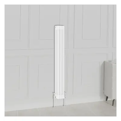 (1500x200mm-3 Column, White) NRG Traditional Radiator Horizontal Vertical Cast Iron Style Double