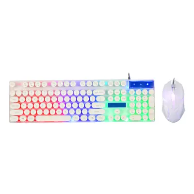 (White) Keys Circular KeyCap Backlit Gaming Keyboard and Mouse Combo