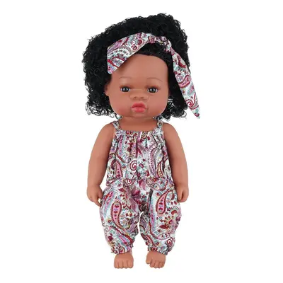 () Black Baby Dolls Soft Silicone Vinyl Play Toy Infant Reborn Handmade Doll Lifelike Newborn Gi