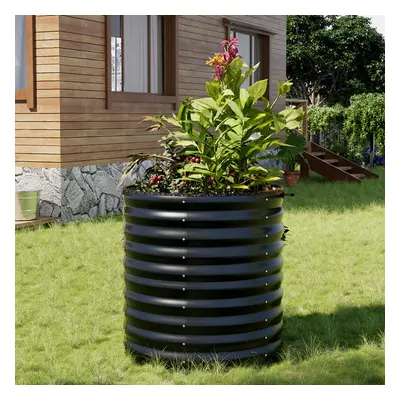 80x80x80 cm (L x W x H) Outdoor Round Metal Raised Garden Bed