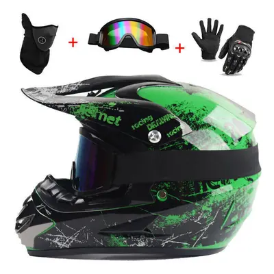 ( Green Floral, L) Racing Motorcycle Bike UK Motocross Helmet Road Dirt NEW Off Dirt Downhill