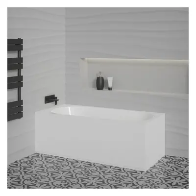 (1600x700mm) Aquariss Cascade Single Ended Bath Straight Square Bathtub Shower Bath Bathroom Sui