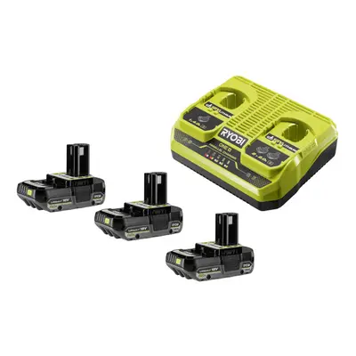 Ryobi 18V ONE+ 2Ah Battery & Dual Port Charger Kit (3 x 2.0Ah)