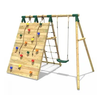 (Apex Green) Rebo Beat The Wall Wooden Swing Set