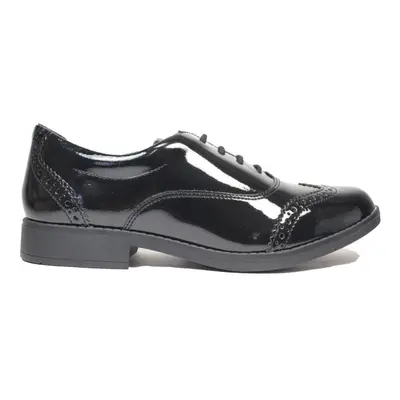 (7 (Children's)) Aubrie Tap Youth Black Patent Leather Girls Brogue School Shoes